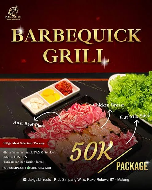 Menu BBQ dari Restoran Korea Dakgalbi