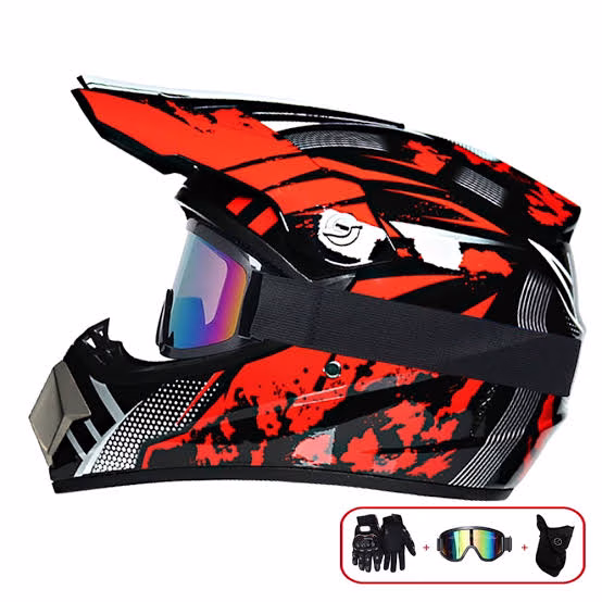 Jenis Helm Motocross degan corak api