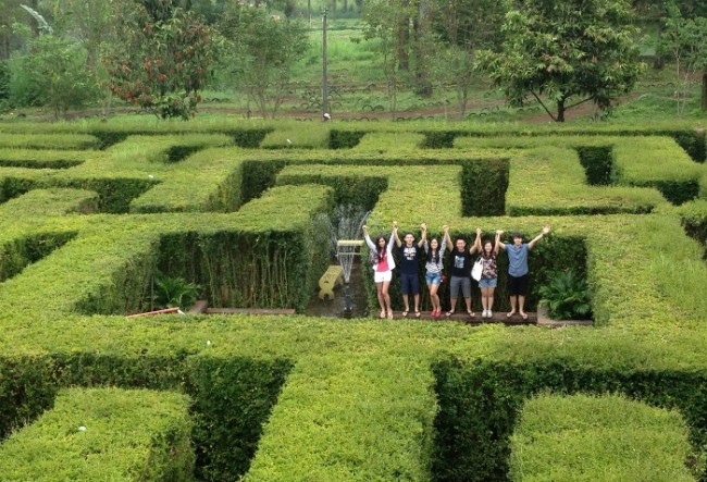 Wisatawan di labirin Coban Rondo Malang